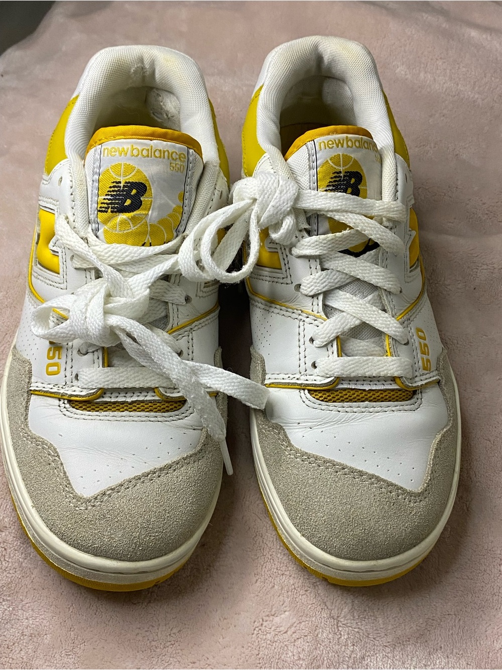 New Balance 550 White Yellow Sneakers mens size 4.5